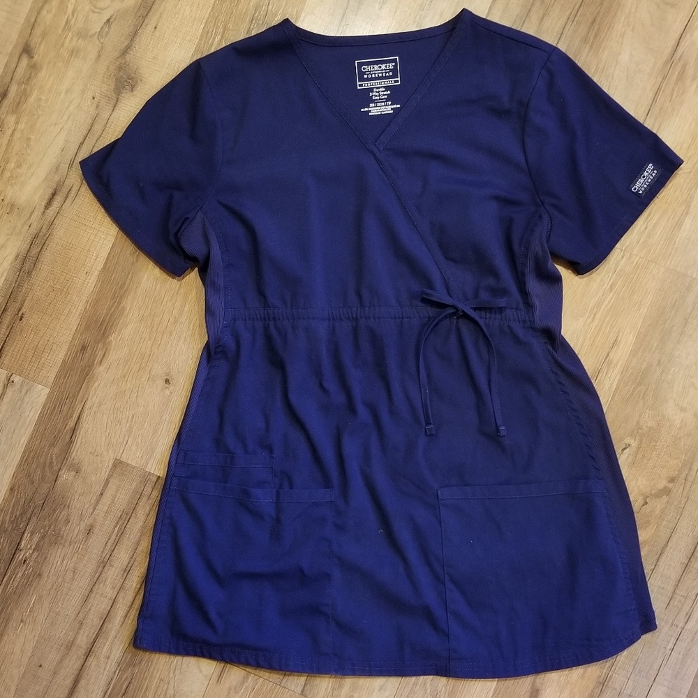 Maternity Cherokee Navy Scrub Top